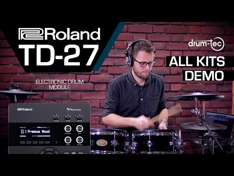 Roland TD-27 electronic drum module playing all kits demo with drum-tec diabolo series