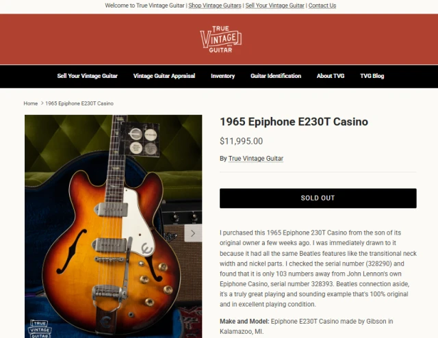 1965 Original Gibson / Epiphone Casino U