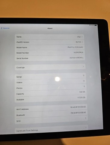 Ipad 12.9 wifi gen1 128gb