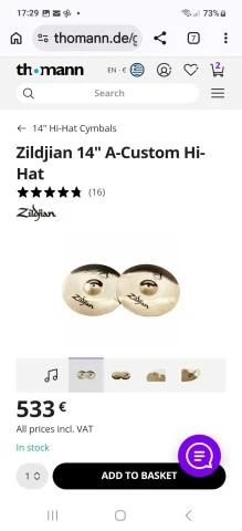 Zildjian A Custom Hi-Hat 14" 