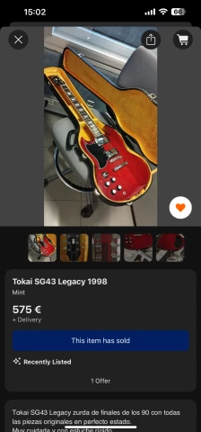 Tokai SG43 Legacy Left-Handed