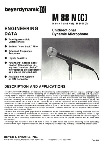 Beyerdynamic M88 N(C) Vintage Microphone