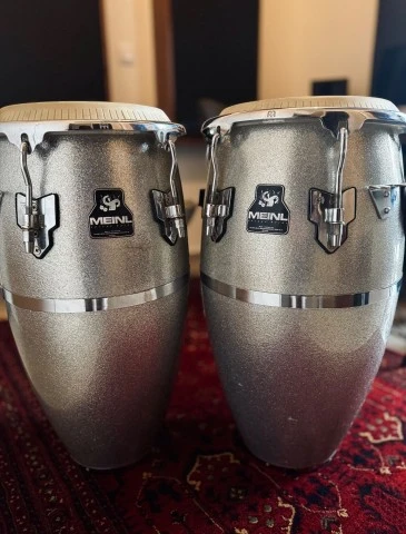 Vintage Meinl Congas – West Germany – Silver Sparkle
