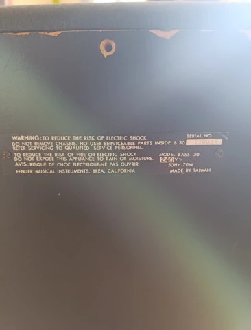 Fender Sidekick Bass 30. 1994' Vintage Bass Amp