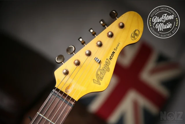Vintage V6 ICON Electric Guitar Distress