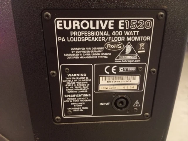 Behringer Europower PMP980S+Behringer Eurolive E1520