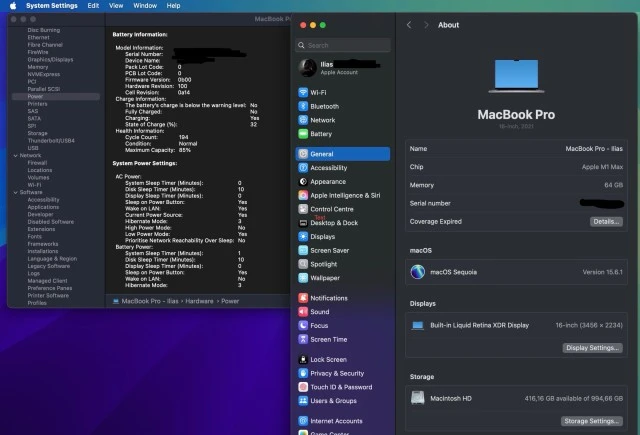 MacBook Pro (16 Inch) - M1 Max - 1TB SSD / 64GB RAM