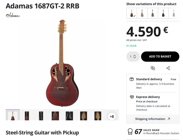 Ovation Adamas  1687 GT