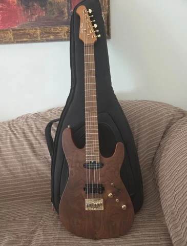 Harley Benton Guitar Max Fusion Walnut