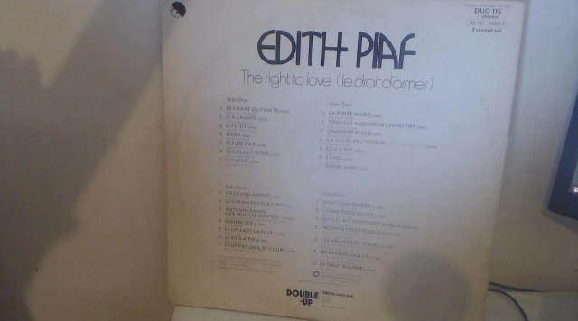 2LP EDITH PIAF Le Droit d'Aimer ΕΜΙ 1974