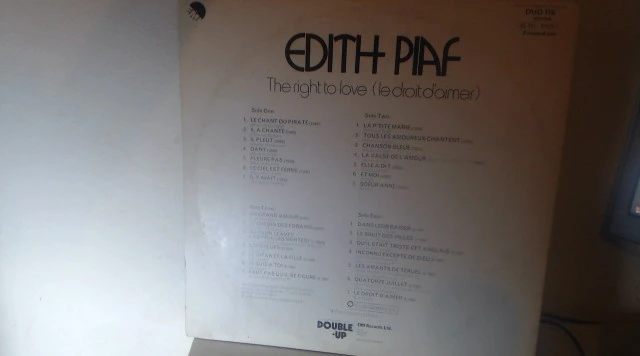 2LP EDITH PIAF Le Droit d'Aimer ΕΜΙ 1974