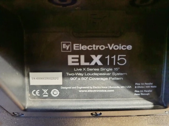 Ηχεία EV ELX115 Παθητικά (2 τεμ,) 1600W 