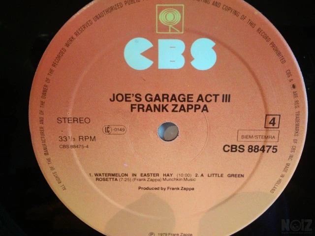 FRANK ZAPPA JOE'S GARAGE ACT2&3