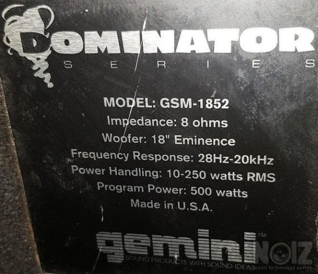 PA SYSTEM GEMINI GSM-1852 .